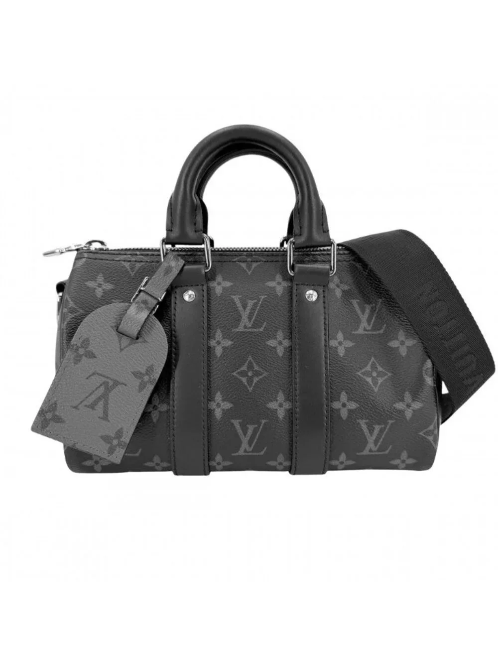 Louis Vuitton 2-Way Monogram Eclipse Keepall Bandouliere 25 Shoulder Bag Black